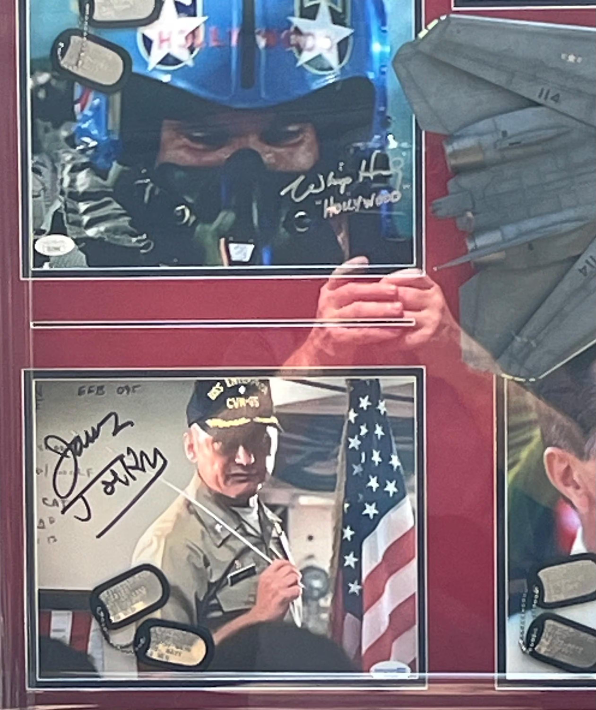 Top Gun Movie Cast Signed  Shadowbox display. Certified Signatures