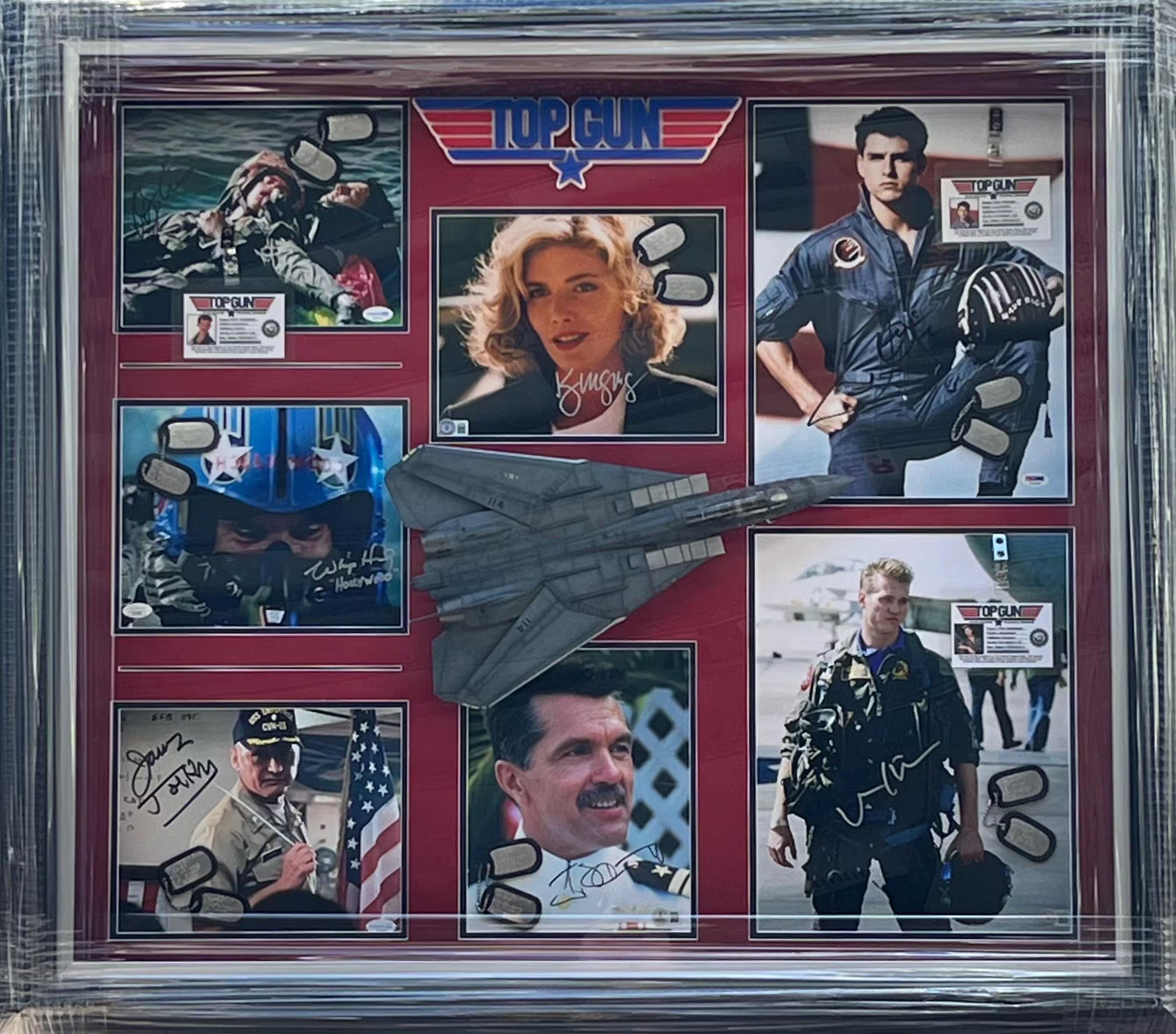 Top Gun Movie Cast Signed  Shadowbox display. Certified Signatures