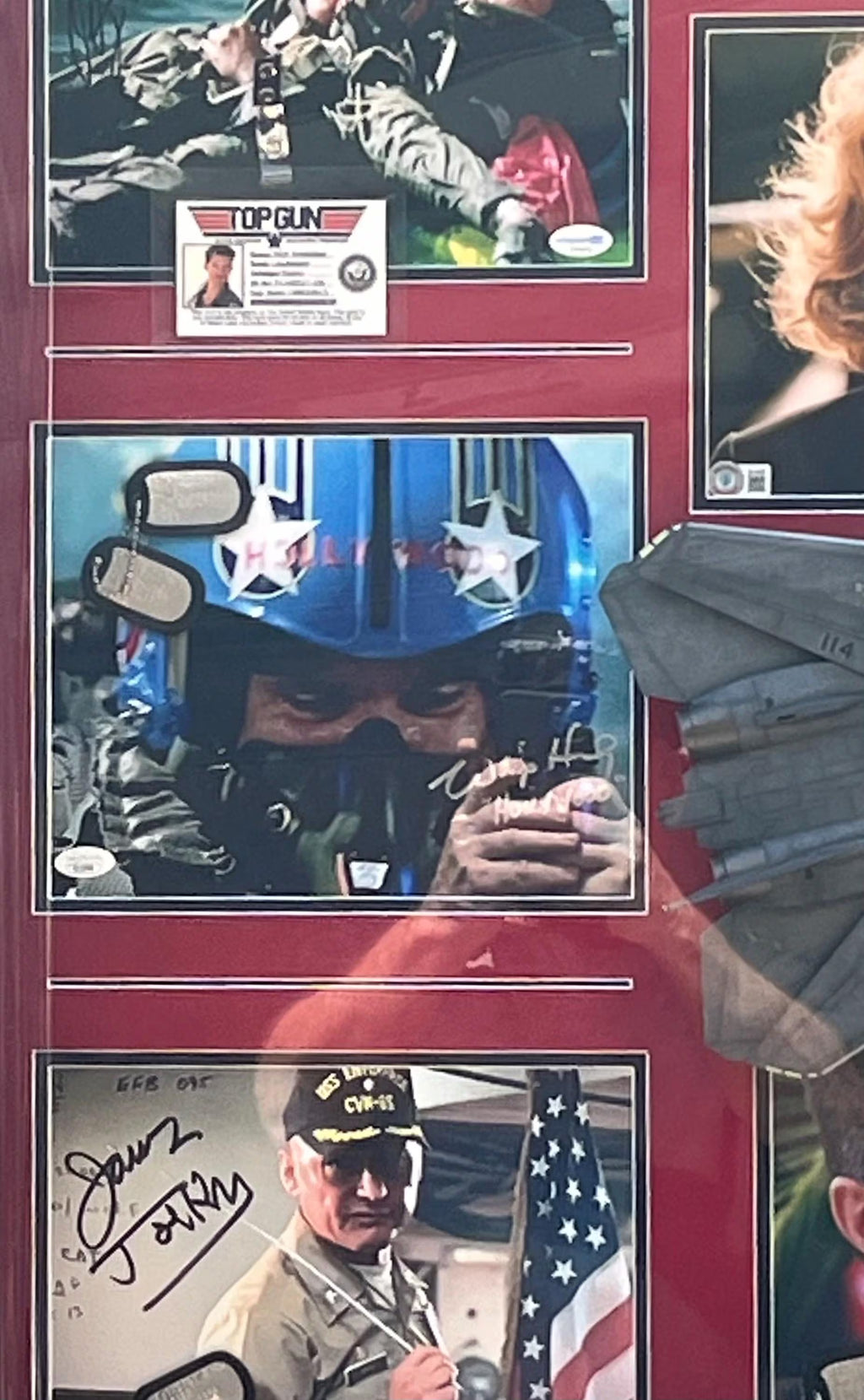 Top Gun Movie Cast Signed  Shadowbox display. Certified Signatures