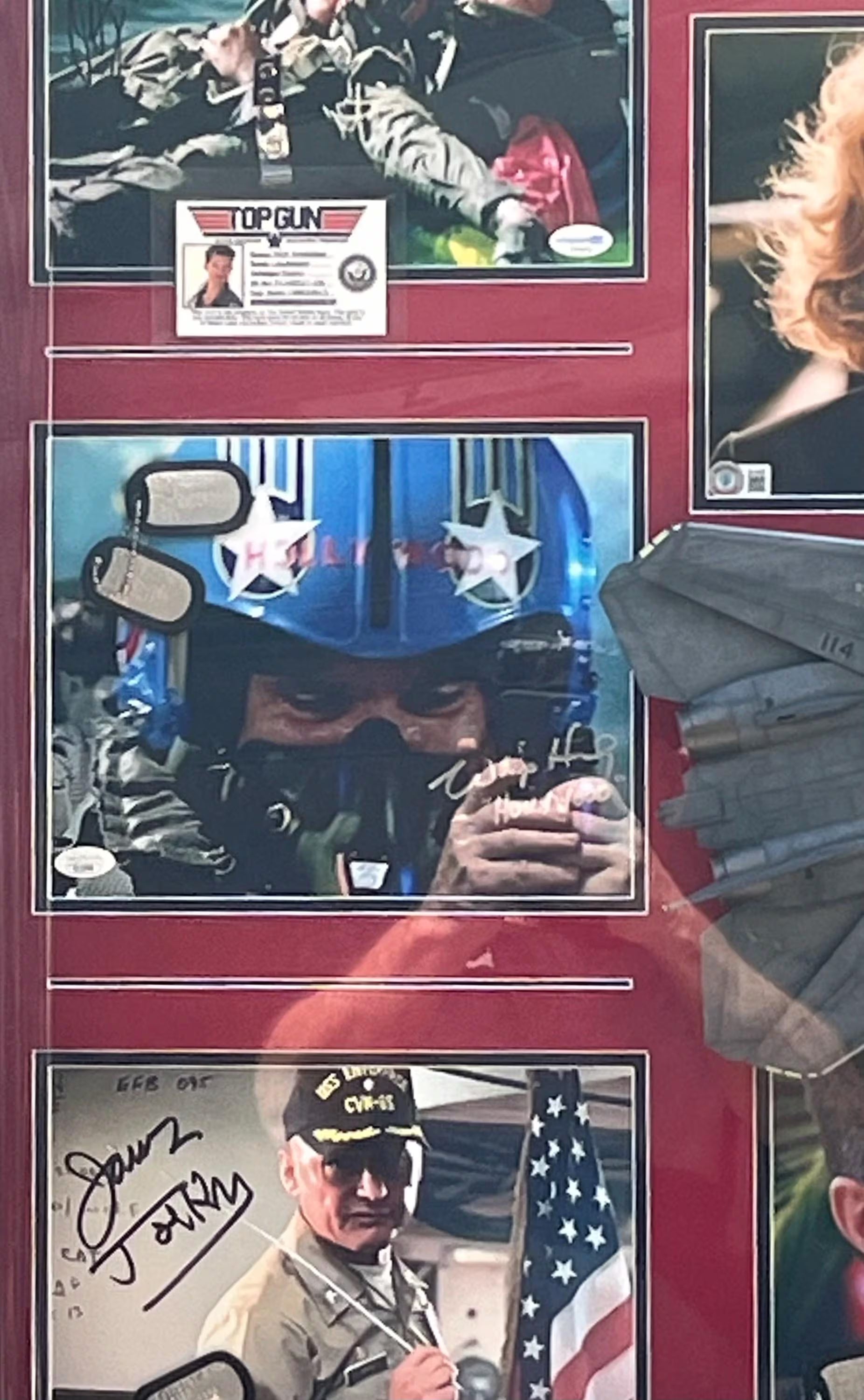 Top Gun Movie Cast Signed  Shadowbox display. Certified Signatures