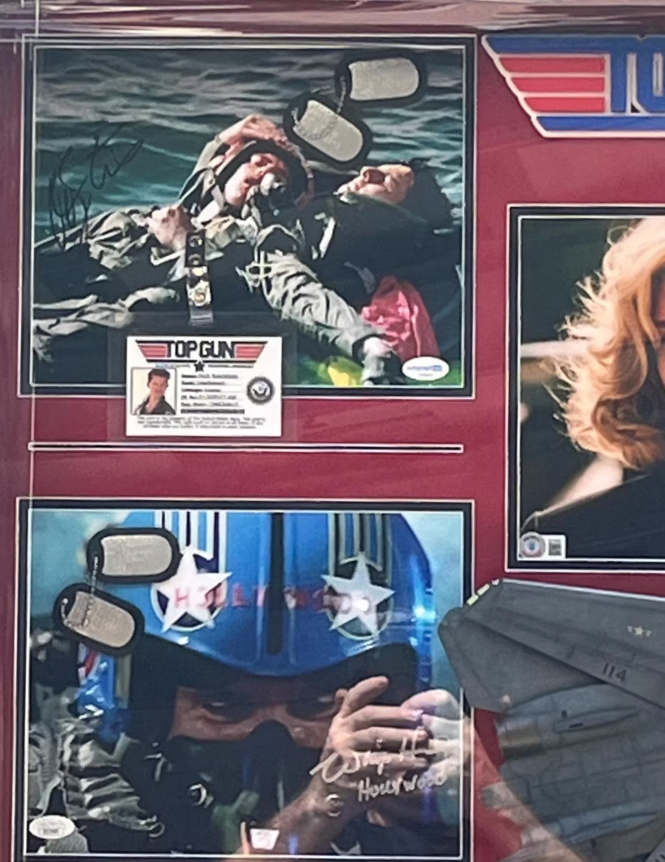 Top Gun Movie Cast Signed  Shadowbox display. Certified Signatures