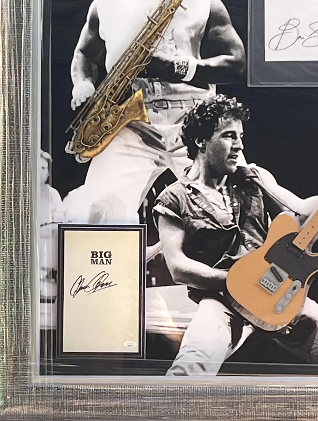 Bruce Springsteen  Clarence Clemons Signed Shadowbox display. JSA Beckett Certified Signatures