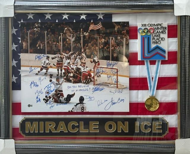 1980 Men's USA Olympic Hockey Miracle on Ice Framed Display