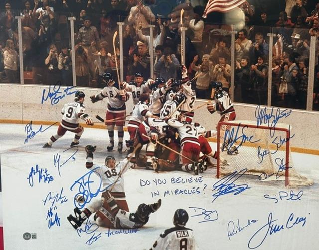 1980 Men's USA Olympic Hockey Miracle on Ice Framed Display