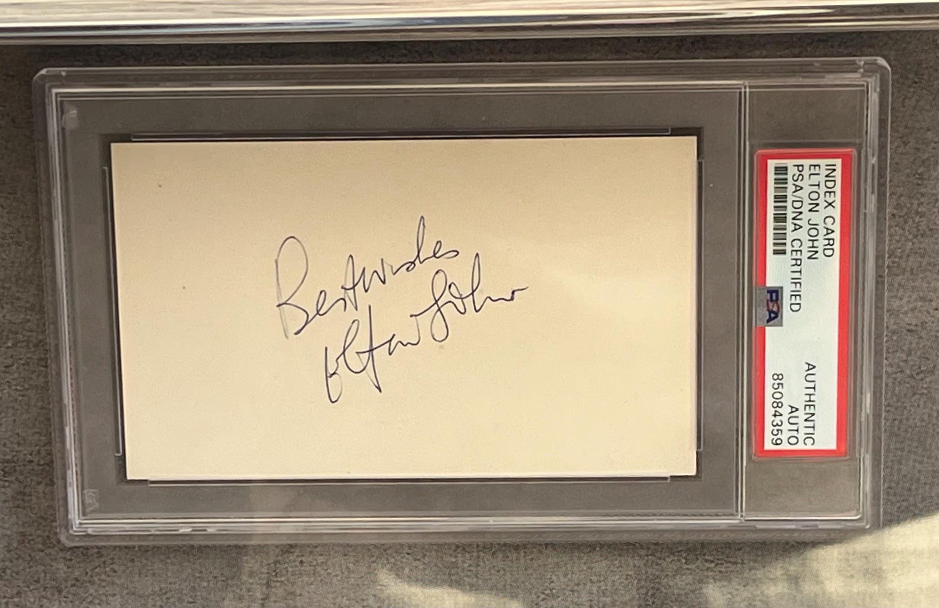 Billy Joel & Elton John Signed Shadowbox display. PSA Certified Signatures