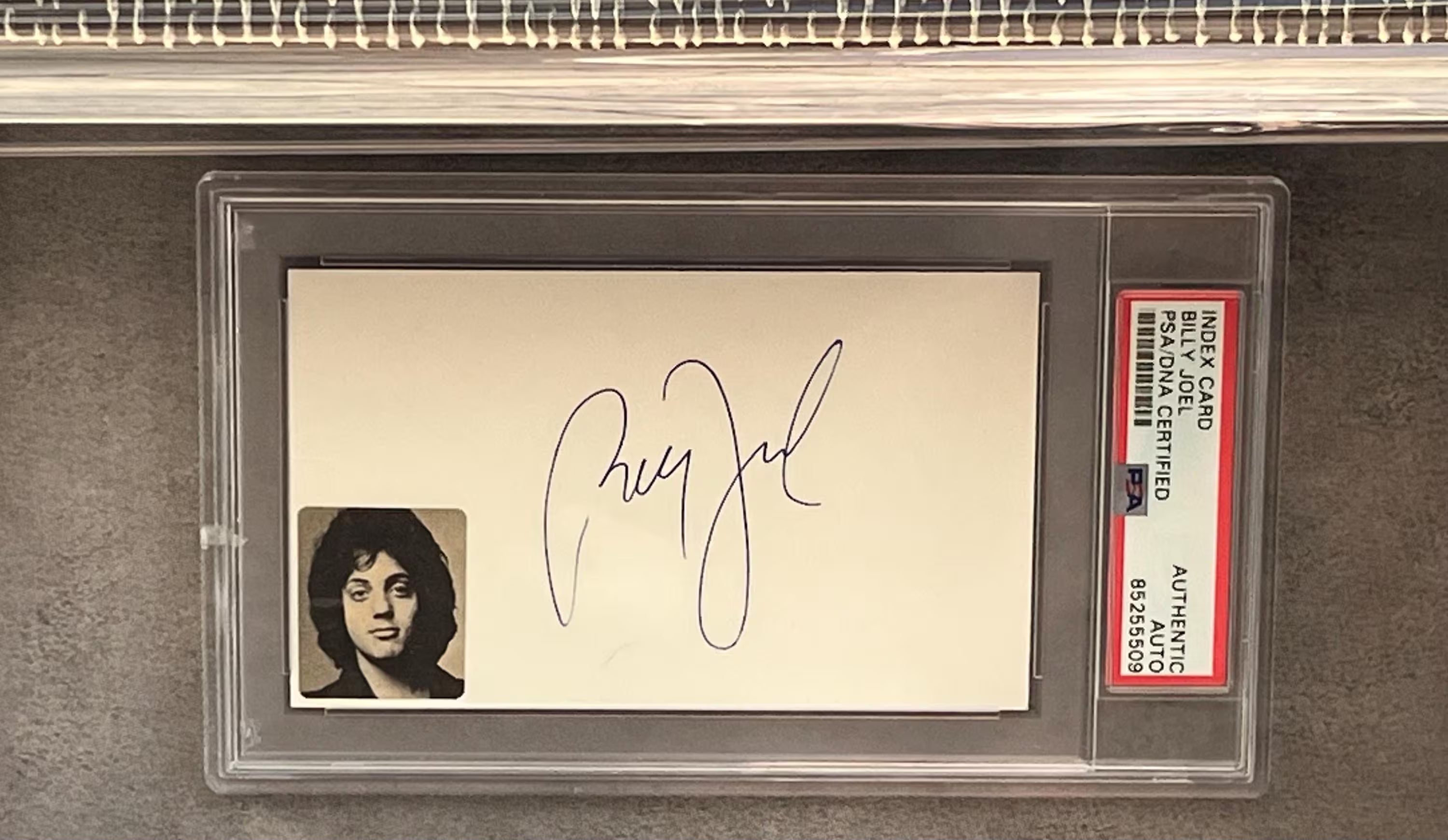 Billy Joel & Elton John Signed Shadowbox display. PSA Certified Signatures