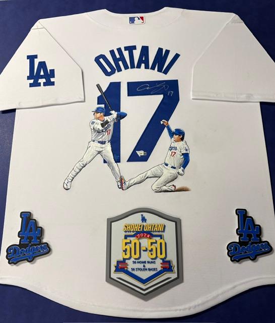 Shohei Ohtani Signed Jersey with double hand painted images 50/50