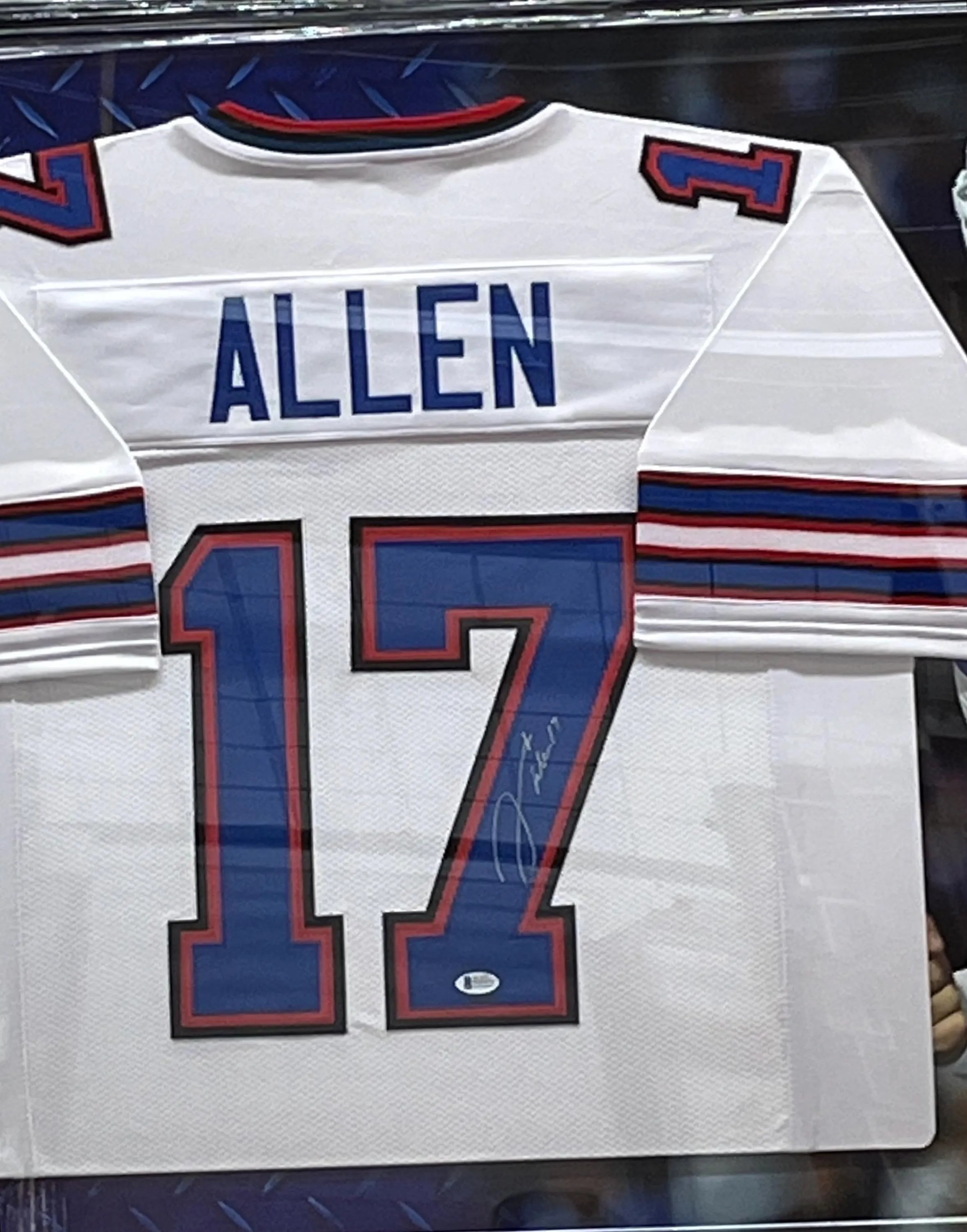Josh Allen Signed Buffalo Bills Pro Authentic Jersey. Custom Framed Beckett Certified