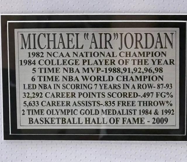 Michael Jordan Signed LE Of 23 White Bulls Jersey with Retirement Patch Custom Framed UDA