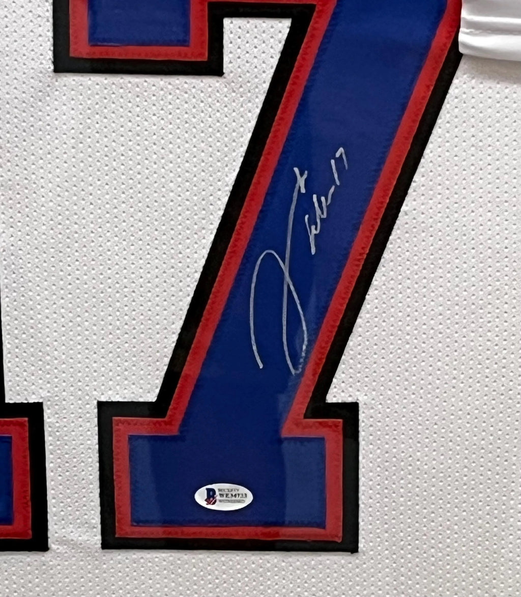Josh Allen Signed Buffalo Bills Pro Authentic Jersey. Custom Framed Beckett Certified