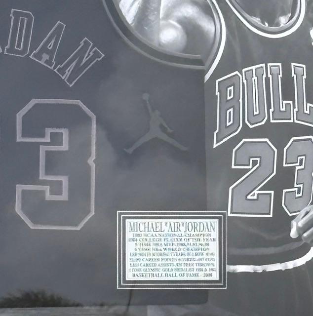 Michael Jordan Signed BLACK-OUT Jersey LE Upper Deck Authenticated UDA Custom Framed