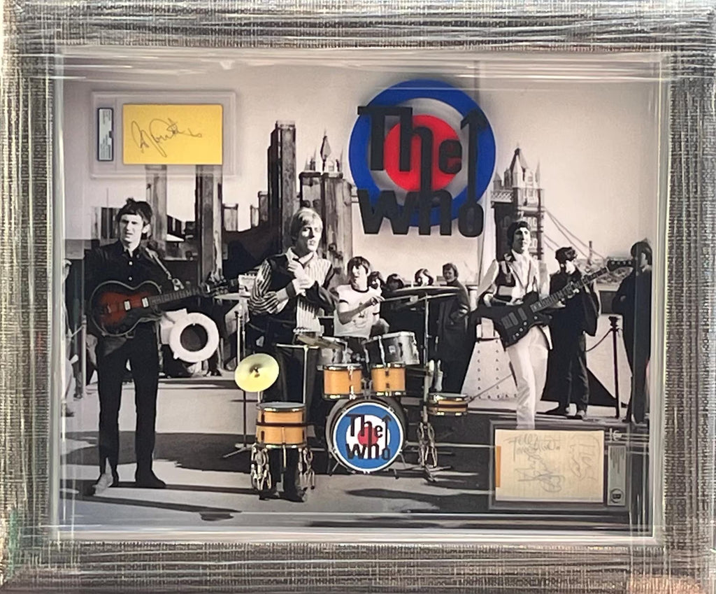 THE WHO group signed Collage Shadowbox Certified Signatures