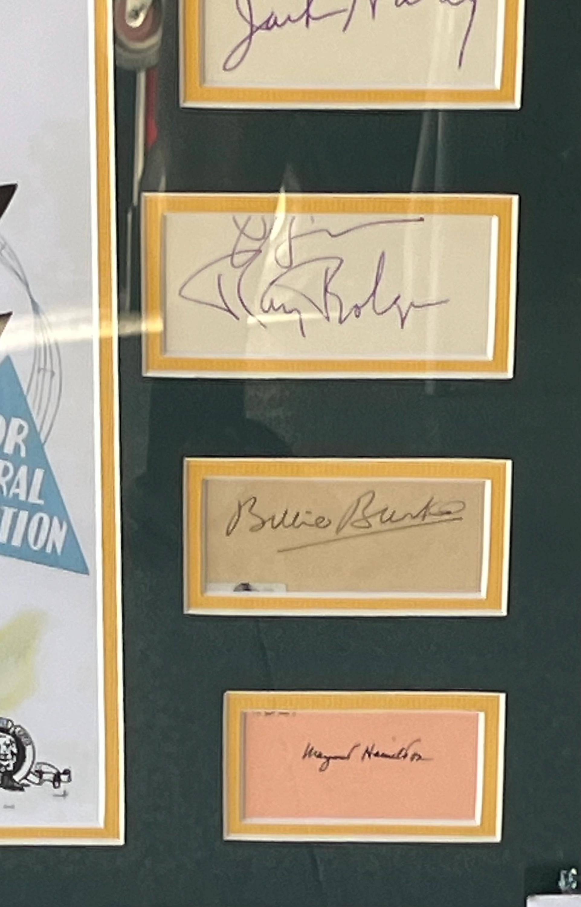 Original Wizard of Oz Cast Signed Collage Custom Framed Garland +
