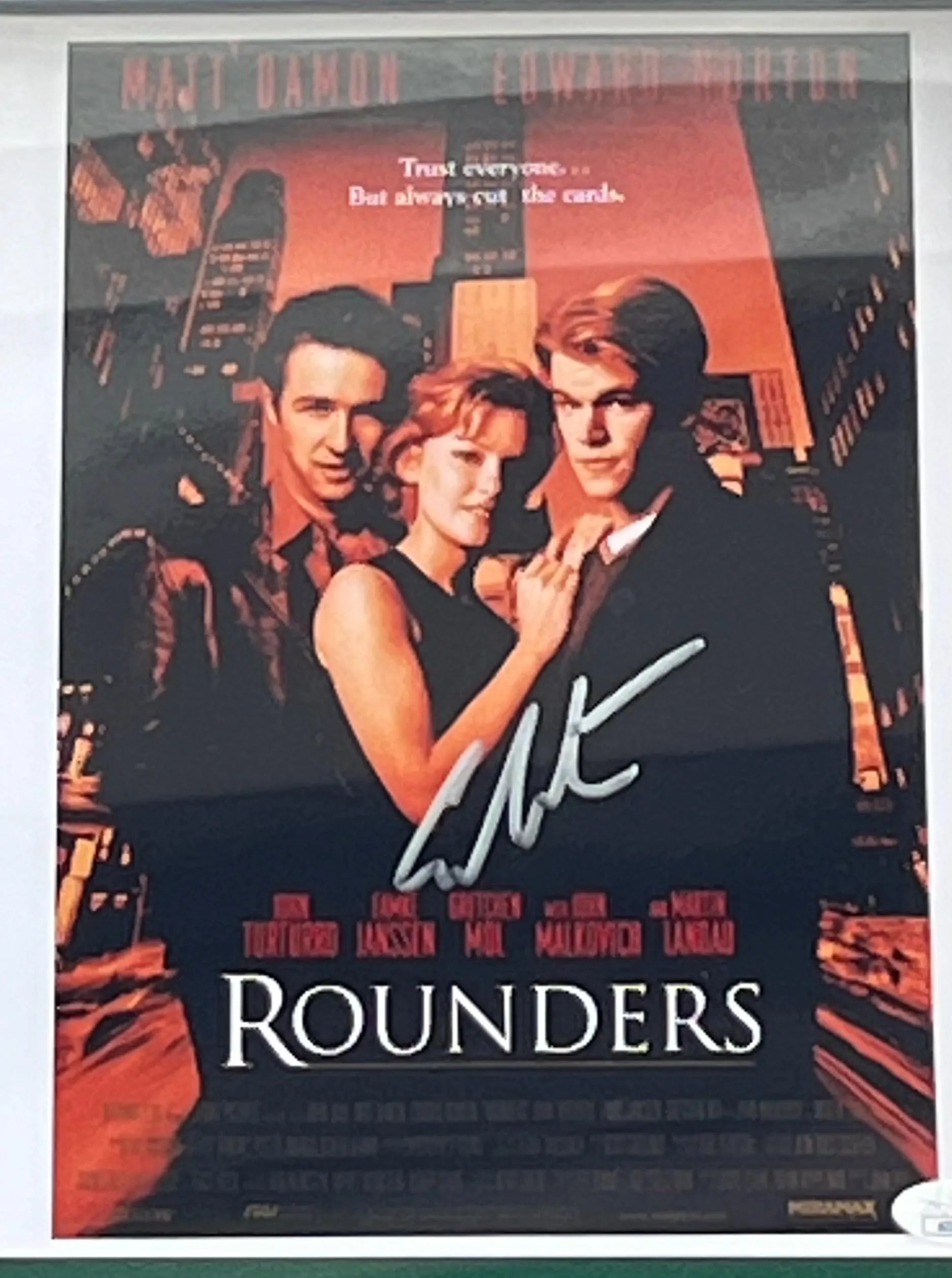 Rounders Cast  Signed Shadowbox Display PSA Beckett ACOA Certified