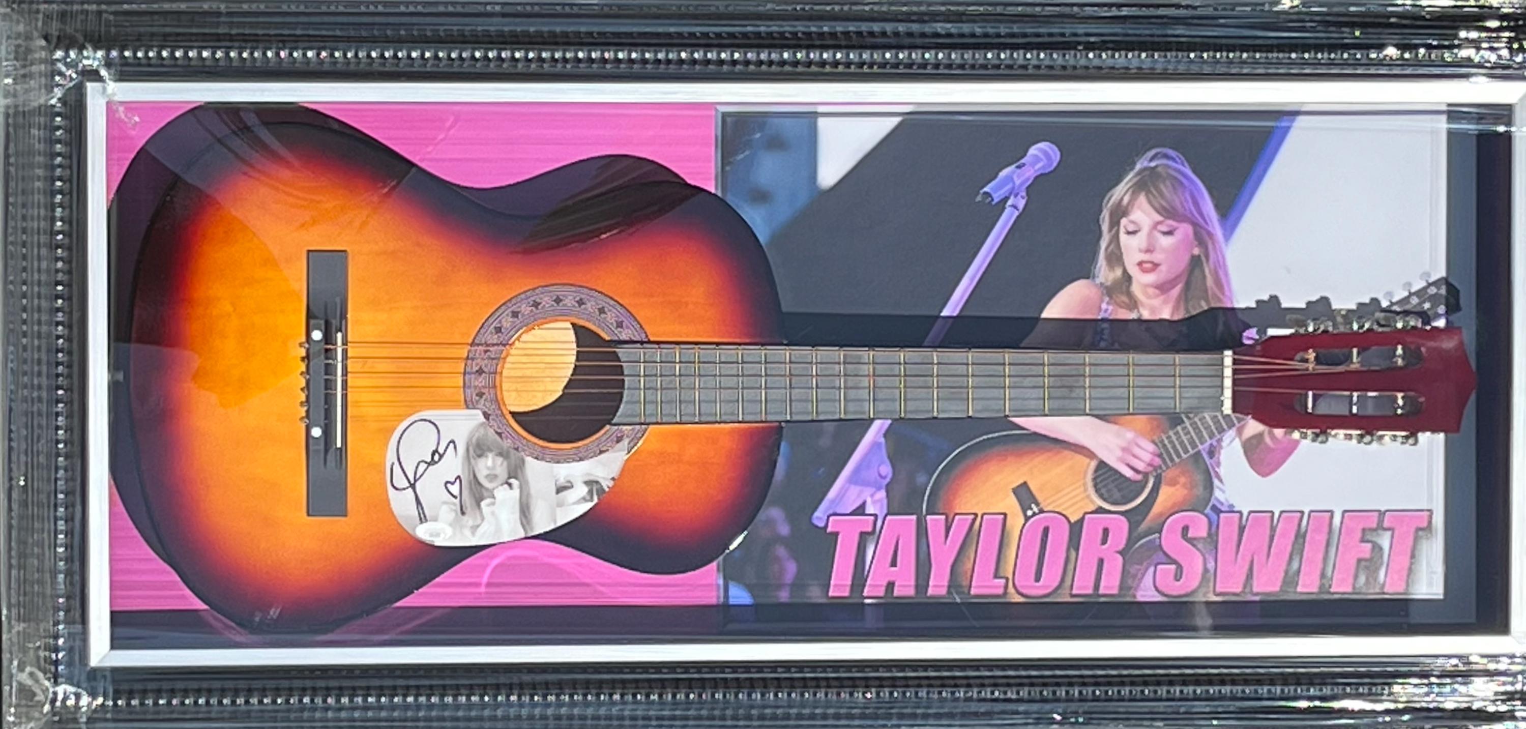 Taylor Swift Signed Acoustic Guitar  Shadowbox Display JSA Certified