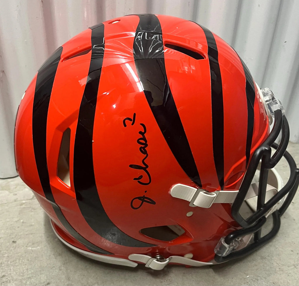 Jamar Chase Signed Full Size Speed Helmet. Beckett Certified