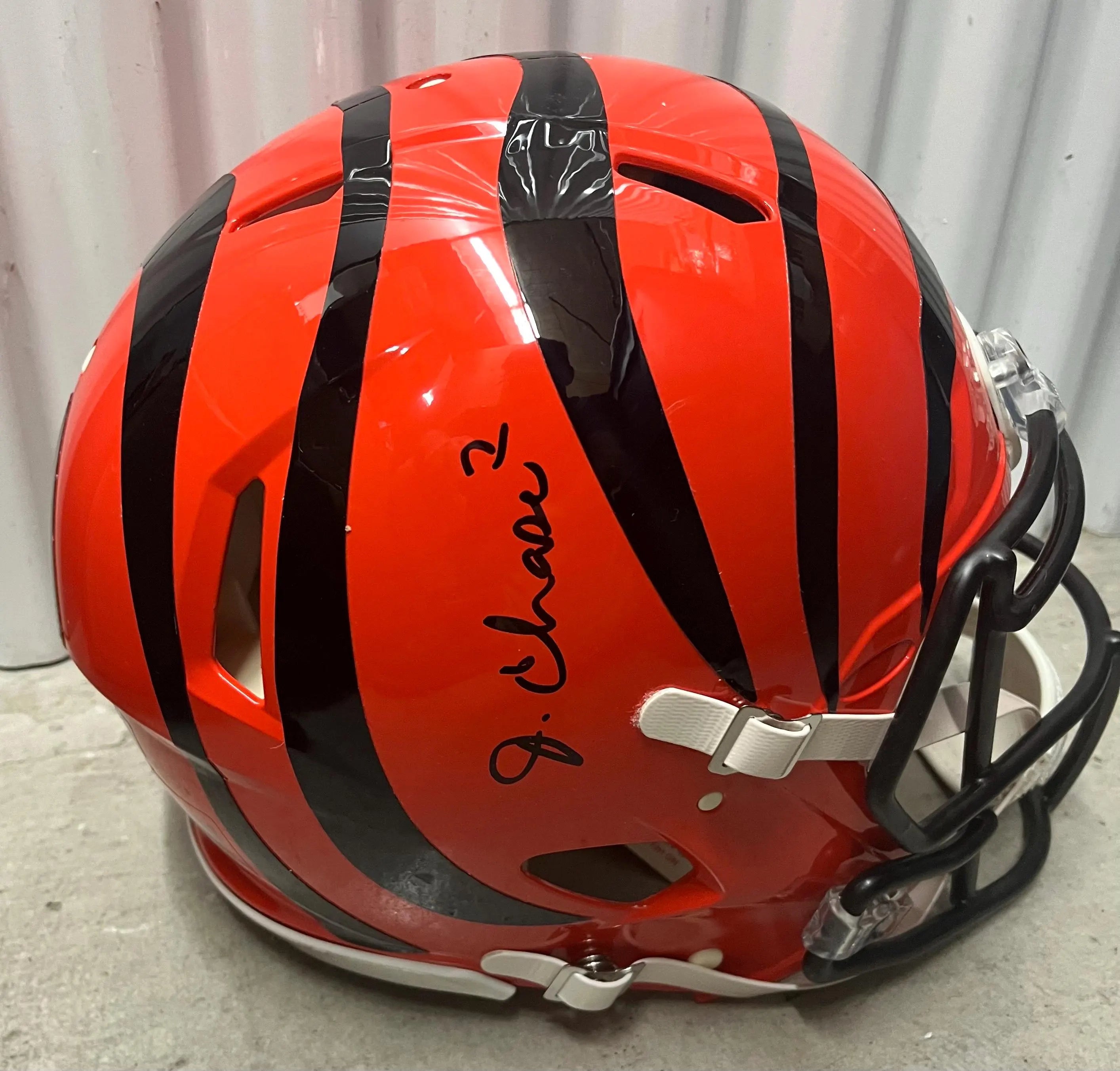 Jamar Chase Signed Full Size Speed Helmet. Beckett Certified