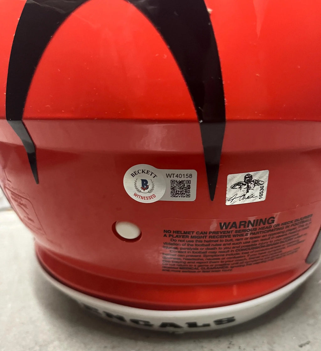 Jamar Chase Signed Full Size Speed Helmet. Beckett Certified