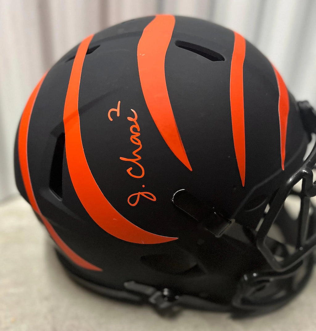 Jamar Chase Signed Full Size Speed Helmet. Beckett Certified