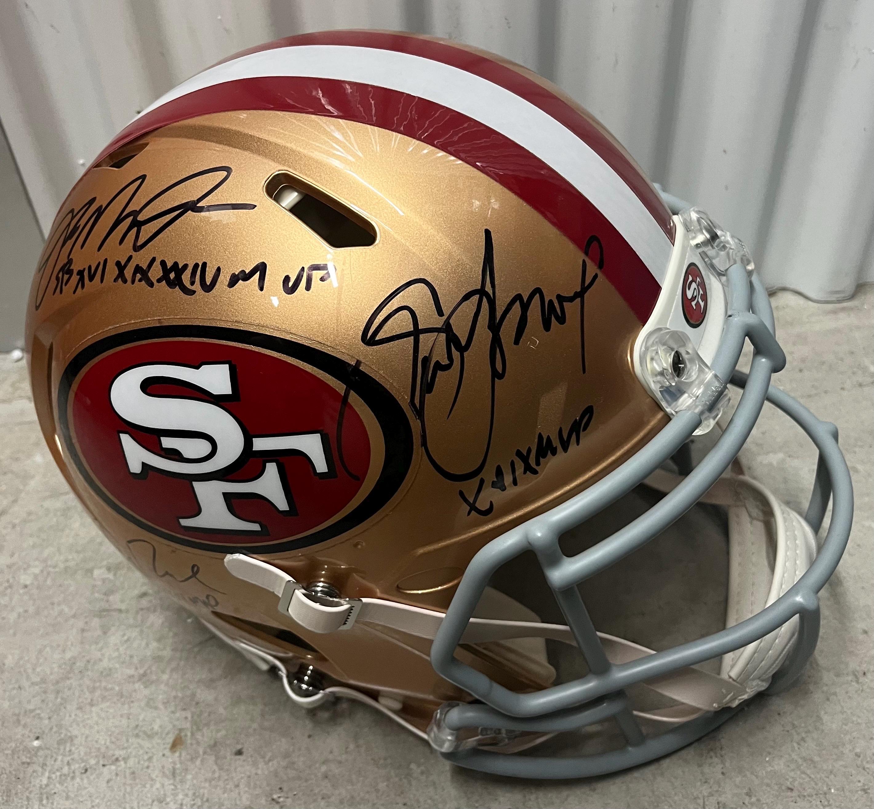 Joe Montana, Jerry Rice & Steve Young Signed Full Size Speed Helmet