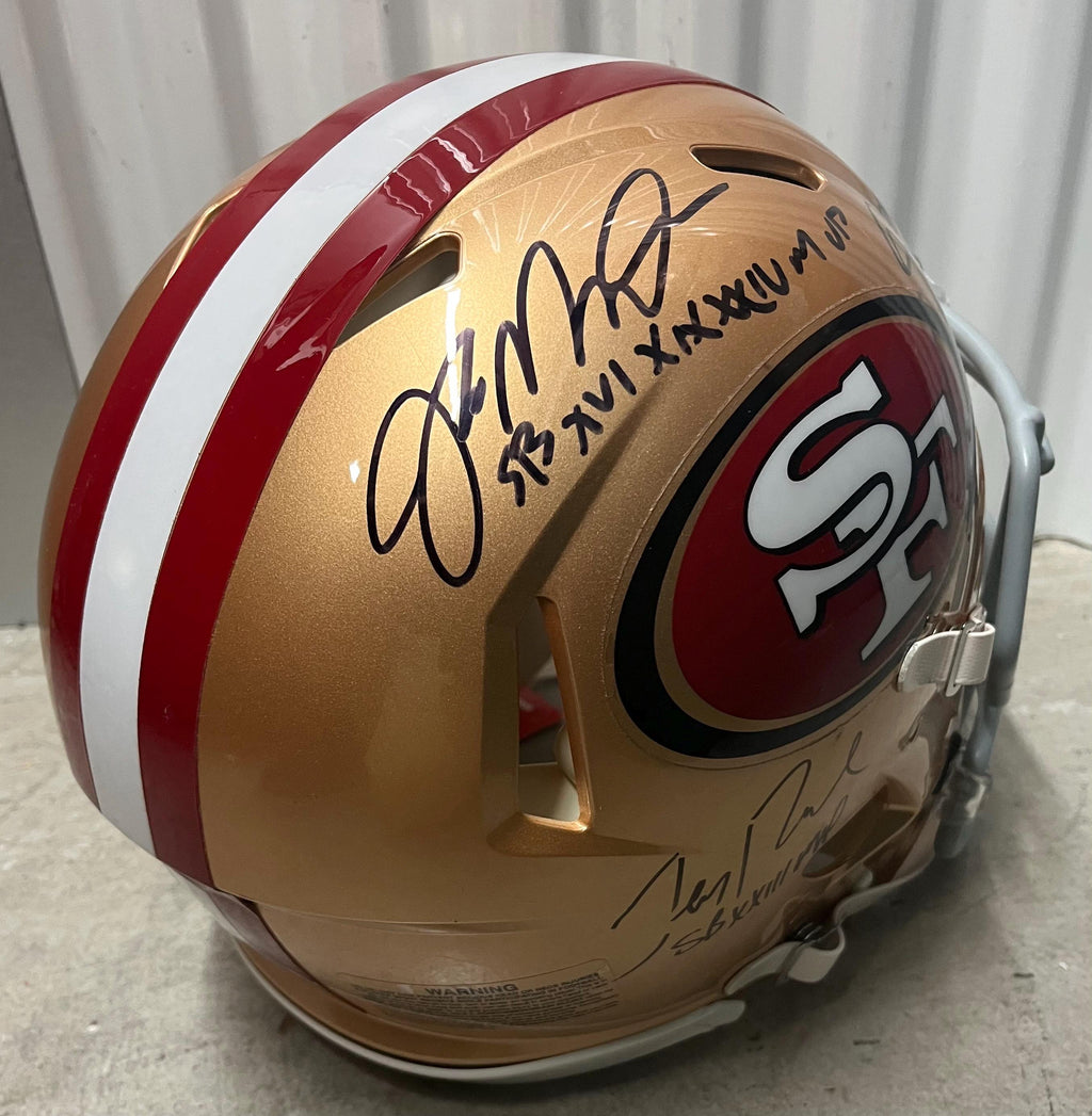 Joe Montana, Jerry Rice & Steve Young Signed Full Size Speed Helmet
