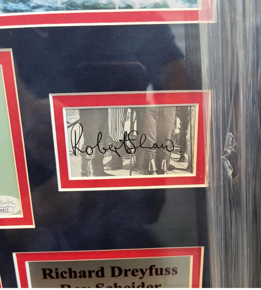 Jaws Cast Signed collage custom Framed