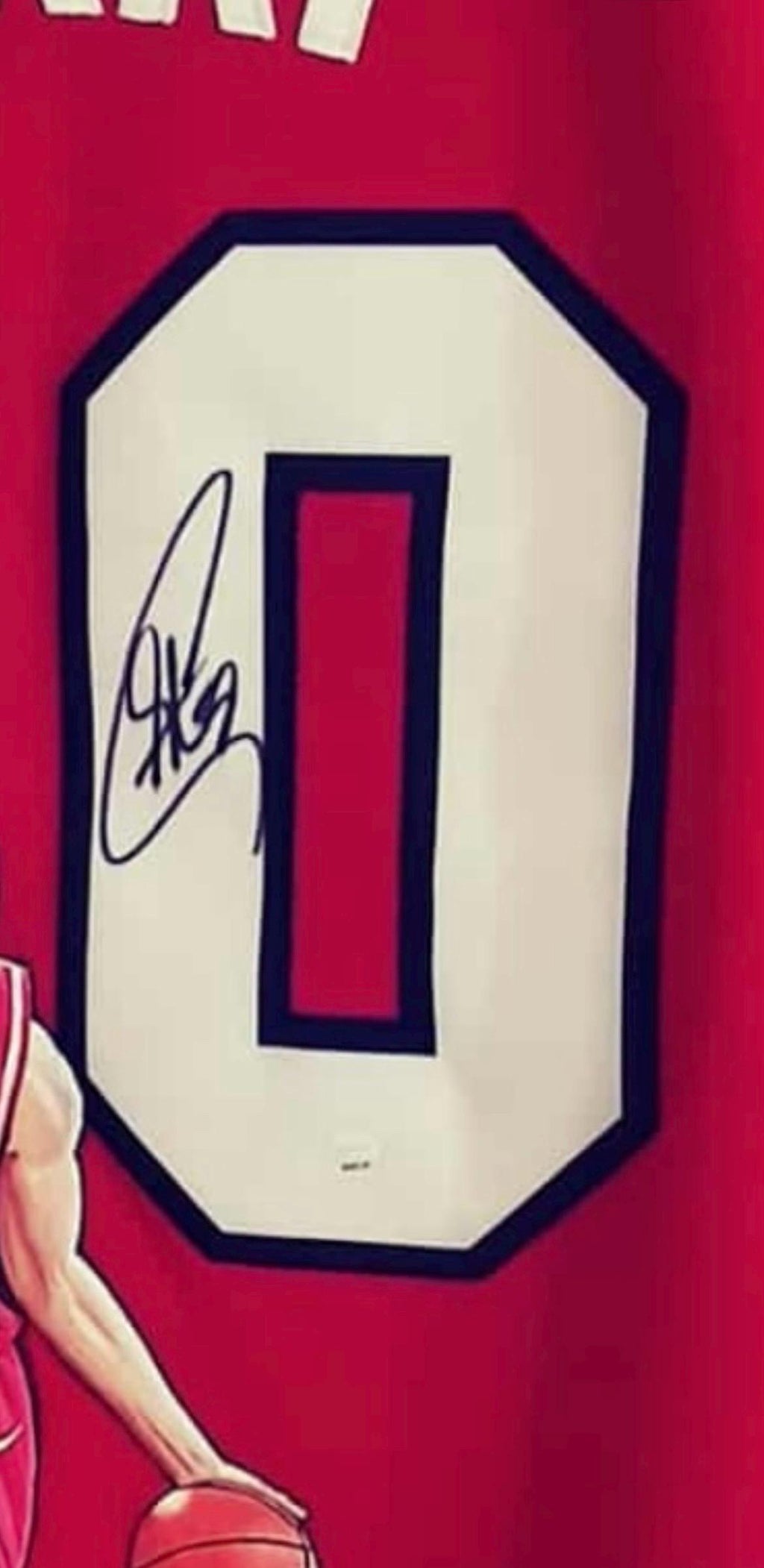 Stephen Curry Signed Jersey with Hand Painted Photo. JSA Certified