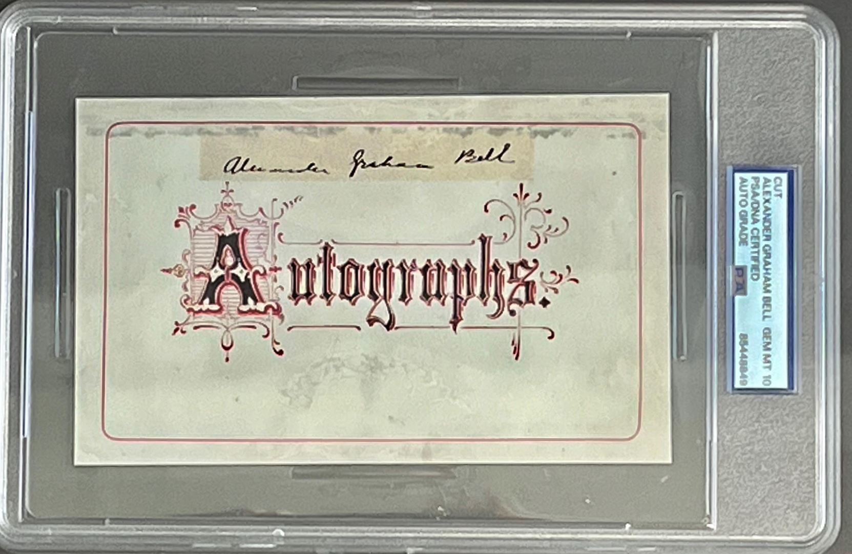 Alexander Graham Bell Signed Cut Shadowbox Display