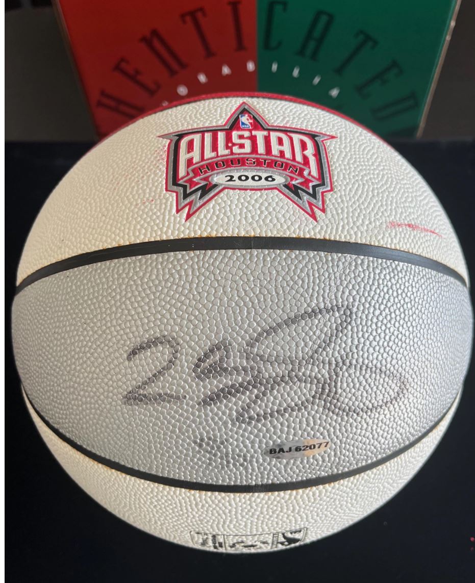 LeBron James Signed NBA All Star Basketball. UDA Upper Deck Aithentication