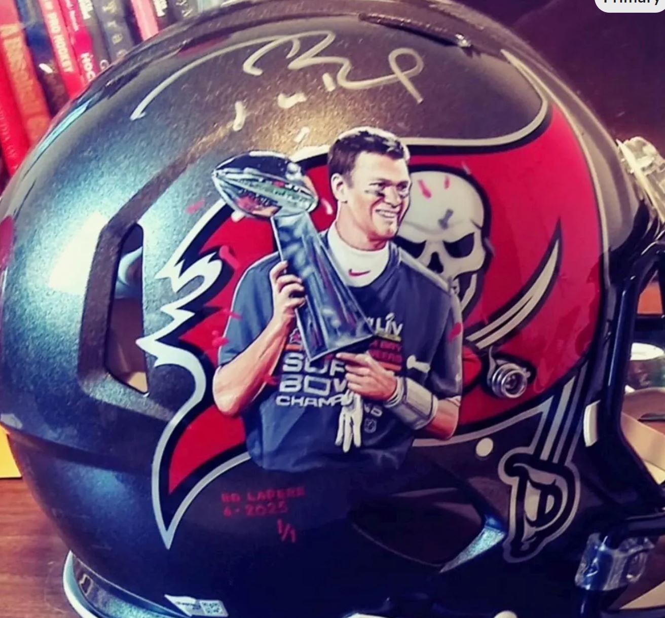 Tom Brady Signed Pro Authentic Full Size Speed Helmet Fanatics Hand Painted