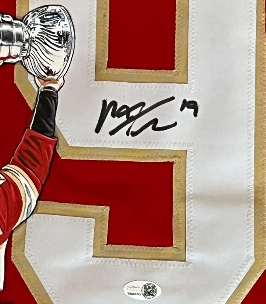 Matthew Tkachuk Signed jersey with custom hand painted photo. JSA Certified