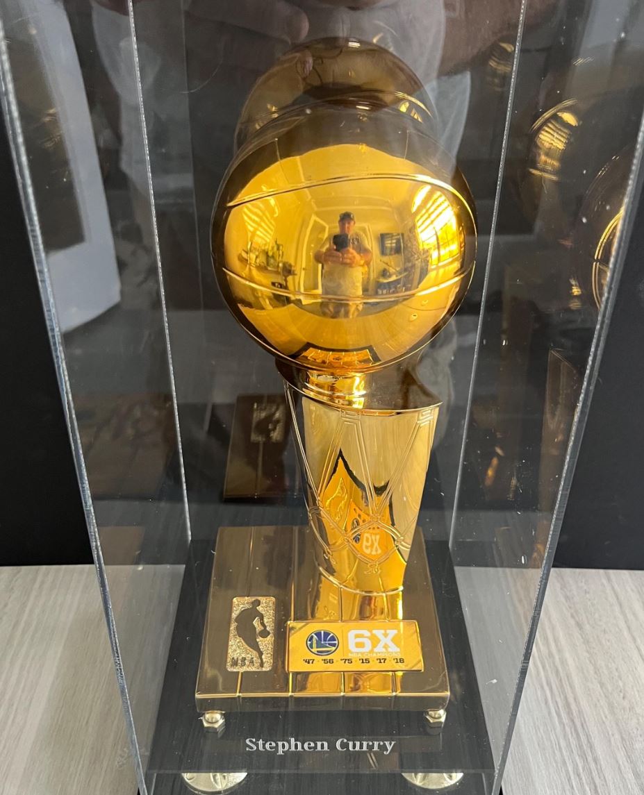 Stephen Curry Signed Mini NBA Championship Trophy w/Case PSA/DNA