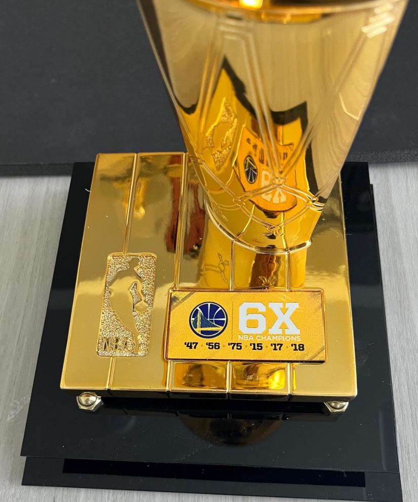 Stephen Curry Signed Mini NBA Championship Trophy w/Case PSA/DNA