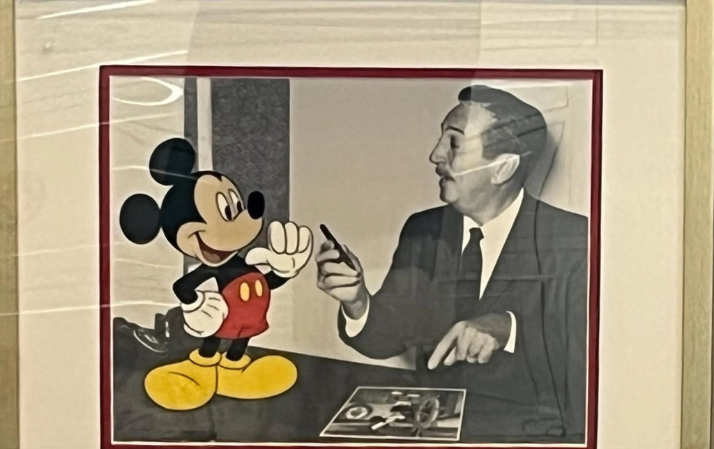 Walt Disney Signed Check collage certified by PSA/DNA. custom framed