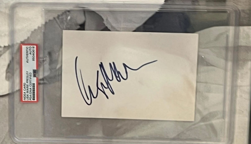 Elvis, Pricilla & Lisa Marie Pressley shadowbox display custom framed and certified