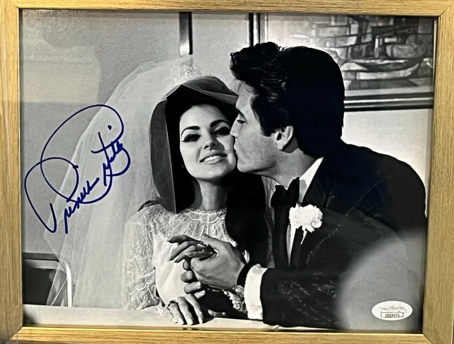 Elvis, Pricilla & Lisa Marie Pressley shadowbox display custom framed and certified