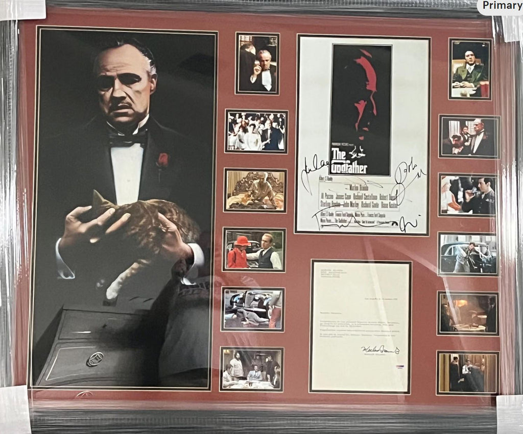 The Godfather Cast Signed Collage Custom Framed PSA/DNA certified