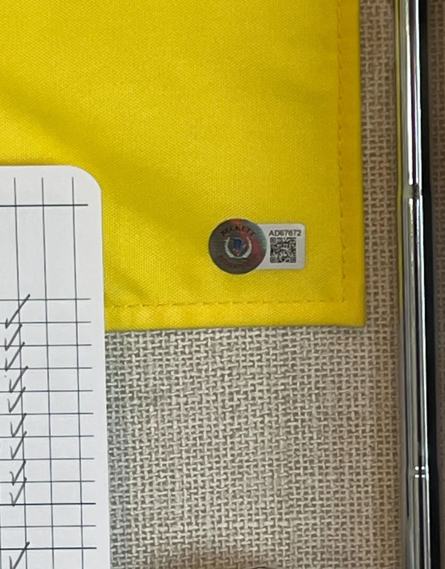 Jack Nicklaus Signed Masters Flag Shadowbox Display Beckett Certified