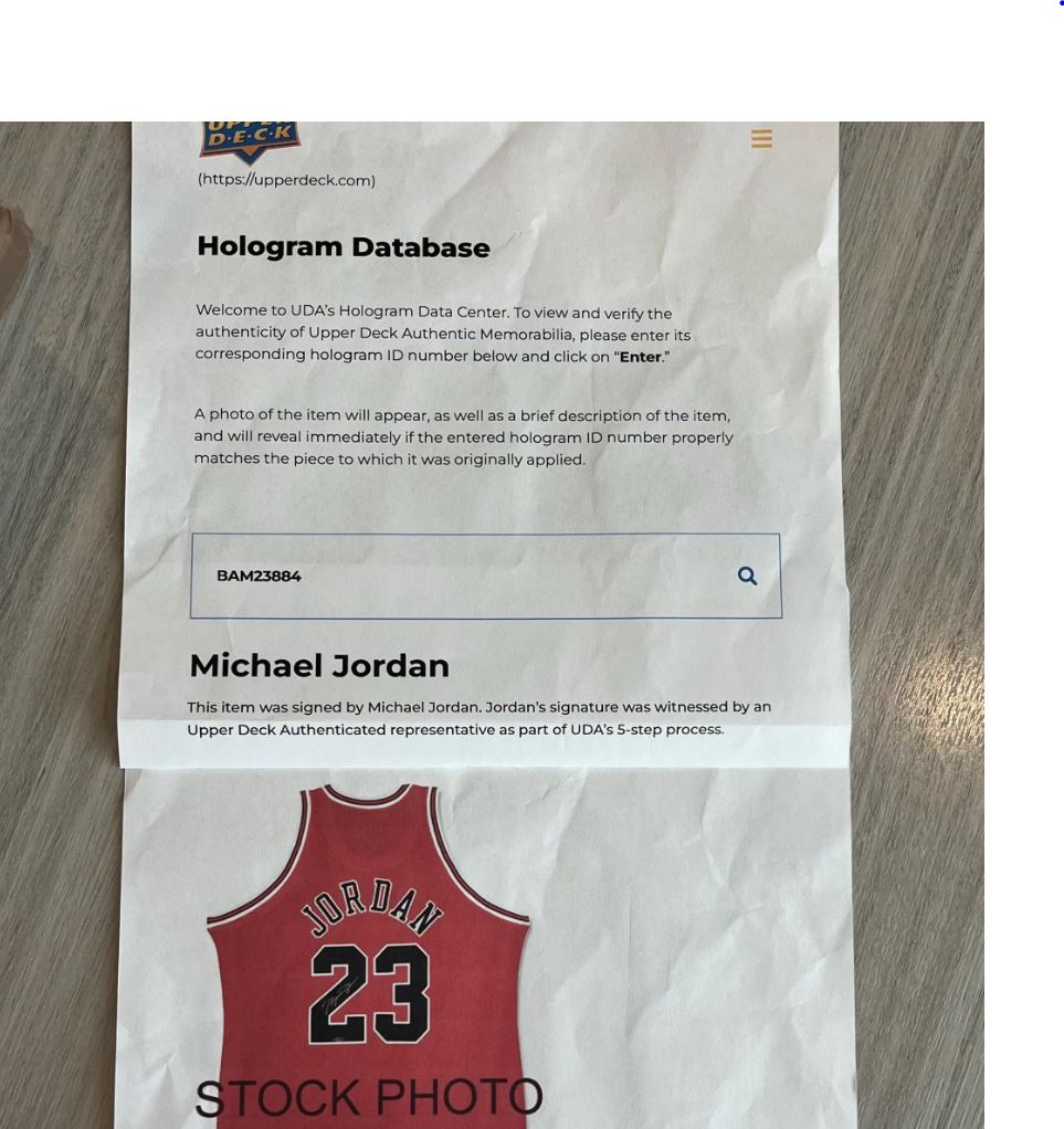 Michael Jordan Signed Jersey UDA Upper Deck Authentication