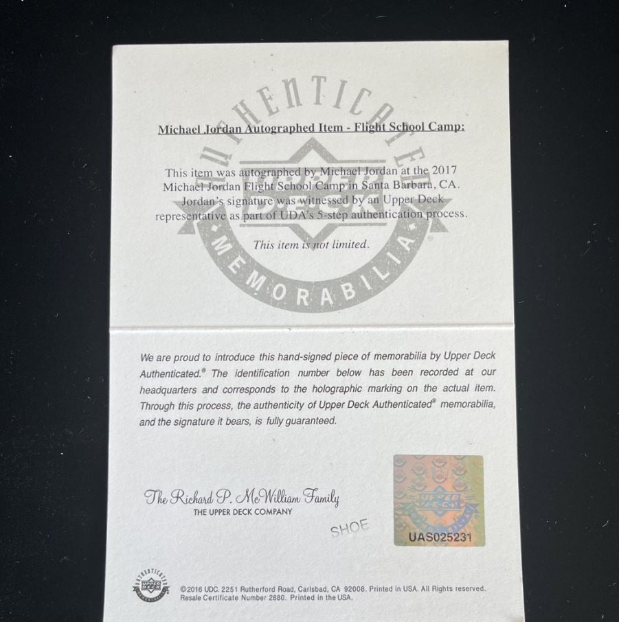 Michael Jordan Signed Shoe UDA Upper Deck Authrnticated