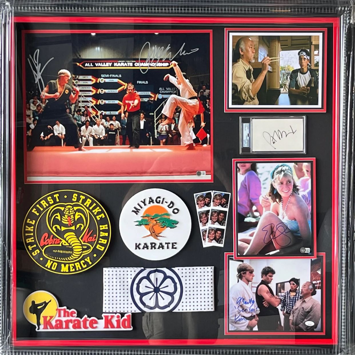 Karate Kid Shadowbox Display Signed by Macchio, Zabk, Morita + more Certified
