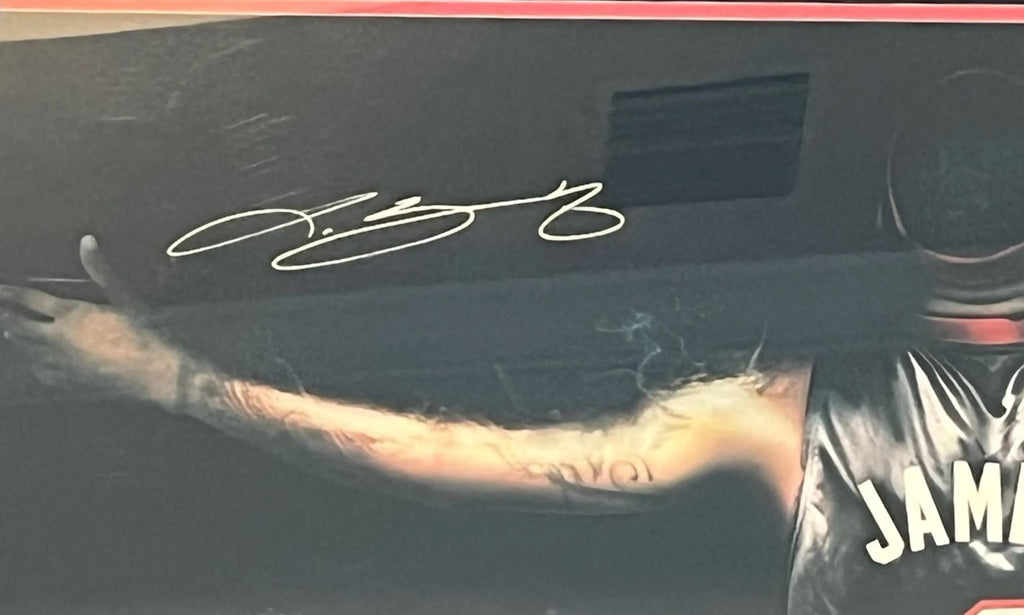 LeBron James Signed jumbo photo custom framed. UDA Upper Deck Authentocated Certified