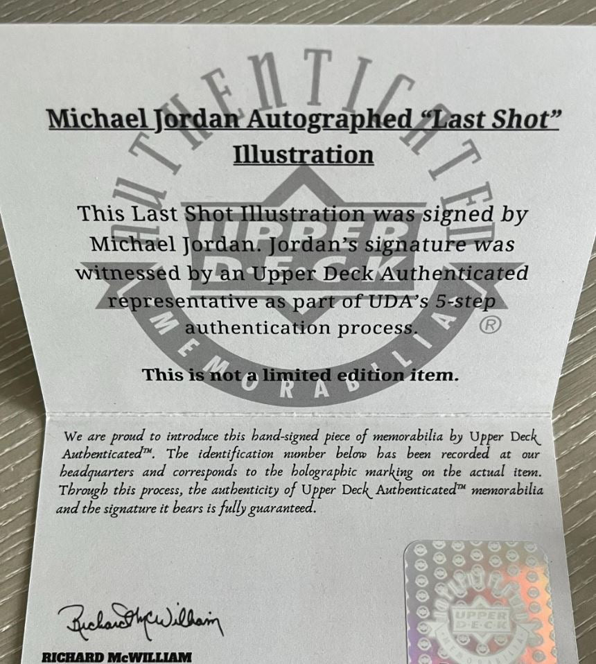 Michael Jordan Signed Last Shot Photo UDA Certified Custom Frame