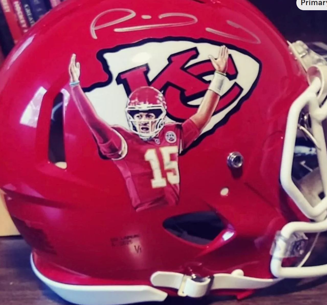 Patrick Mahomes Signed Kansas City Chiefs Full Size Speed Helmet Hand Painted Steiner