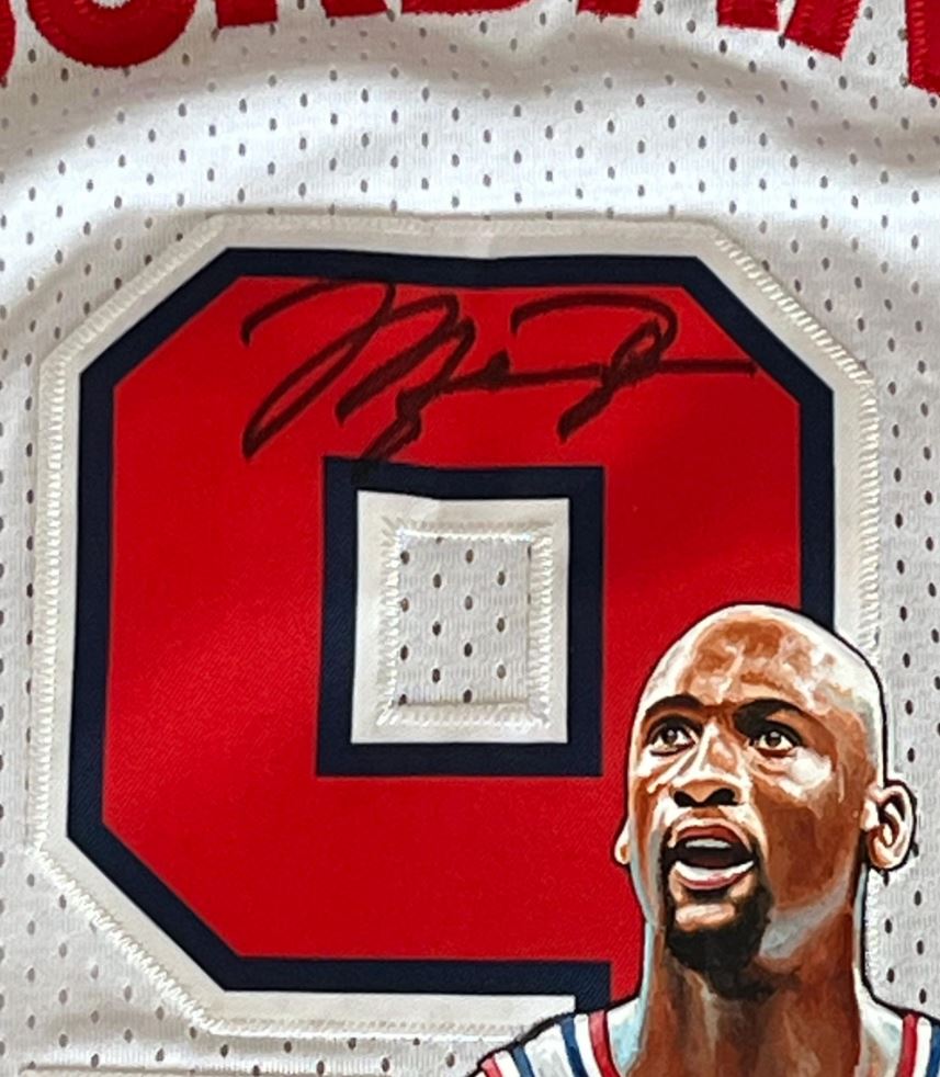 Michael Jordan Signed 1992 Olympic Dream Team Jersey with hand painted photo