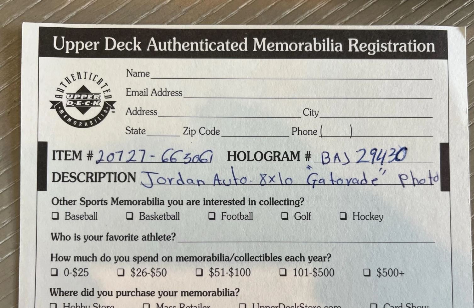 Michael Jordan Signed Photo Custom framed UDA Upper Deck Authenticated