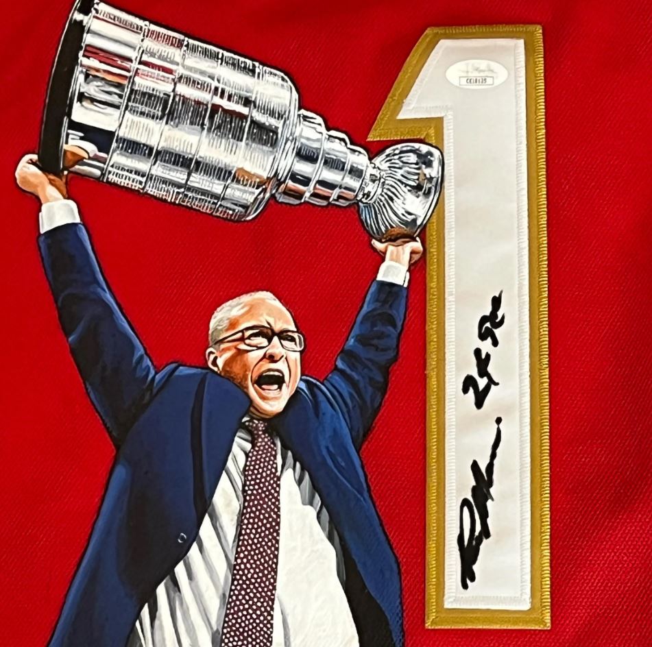Paul Maurice Signed jersey with custom hand painted photo. JSA Certified