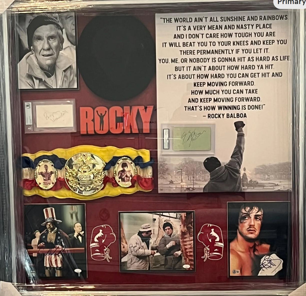 Cast of ROCKY Signed Collage Shadowbox Certified Signatures