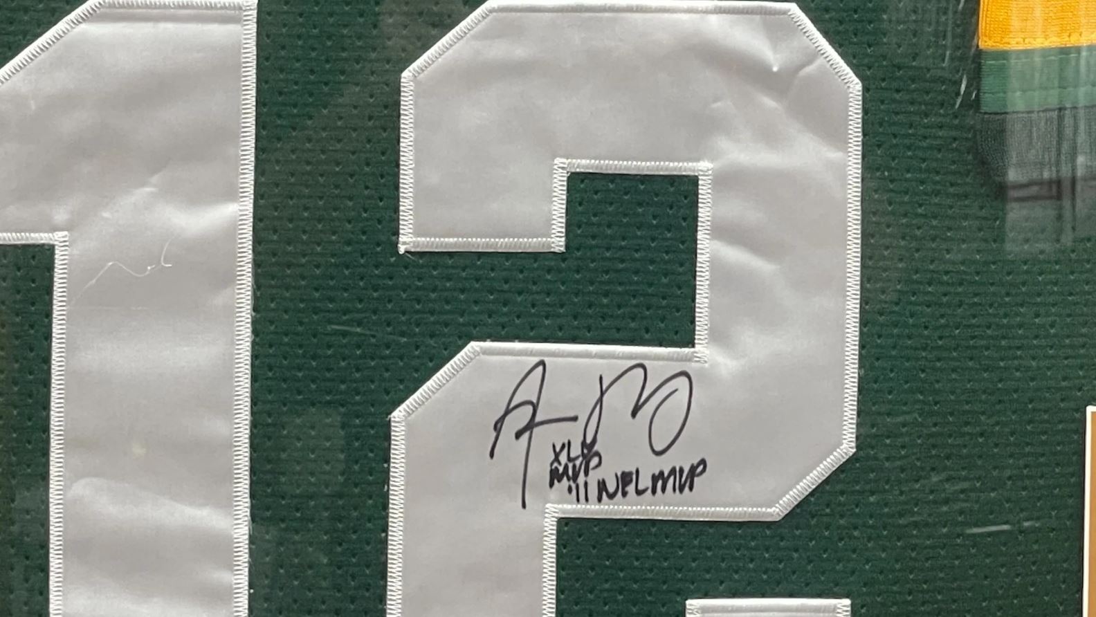 Aaron Rodgers Signed Green Packers Pro Authentic Jersey. Custom Framed