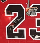 Michael Jordan Signed UDA Jersey with Hand Painted Photo